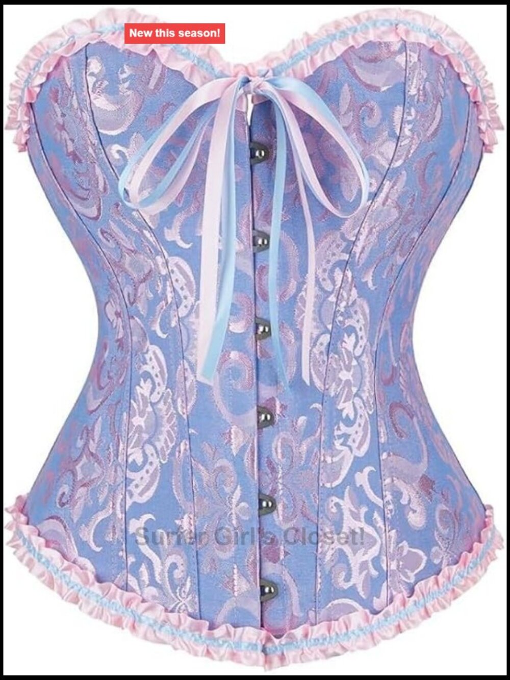 Corset Top Bustier with Steel Bones Lace-Up Back Waist Trainer